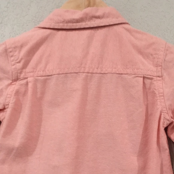 Old Navy Baby Boy Sz 6-12M Salmon Chambray Button Shirt 100% Cotton - Picture 5 of 10